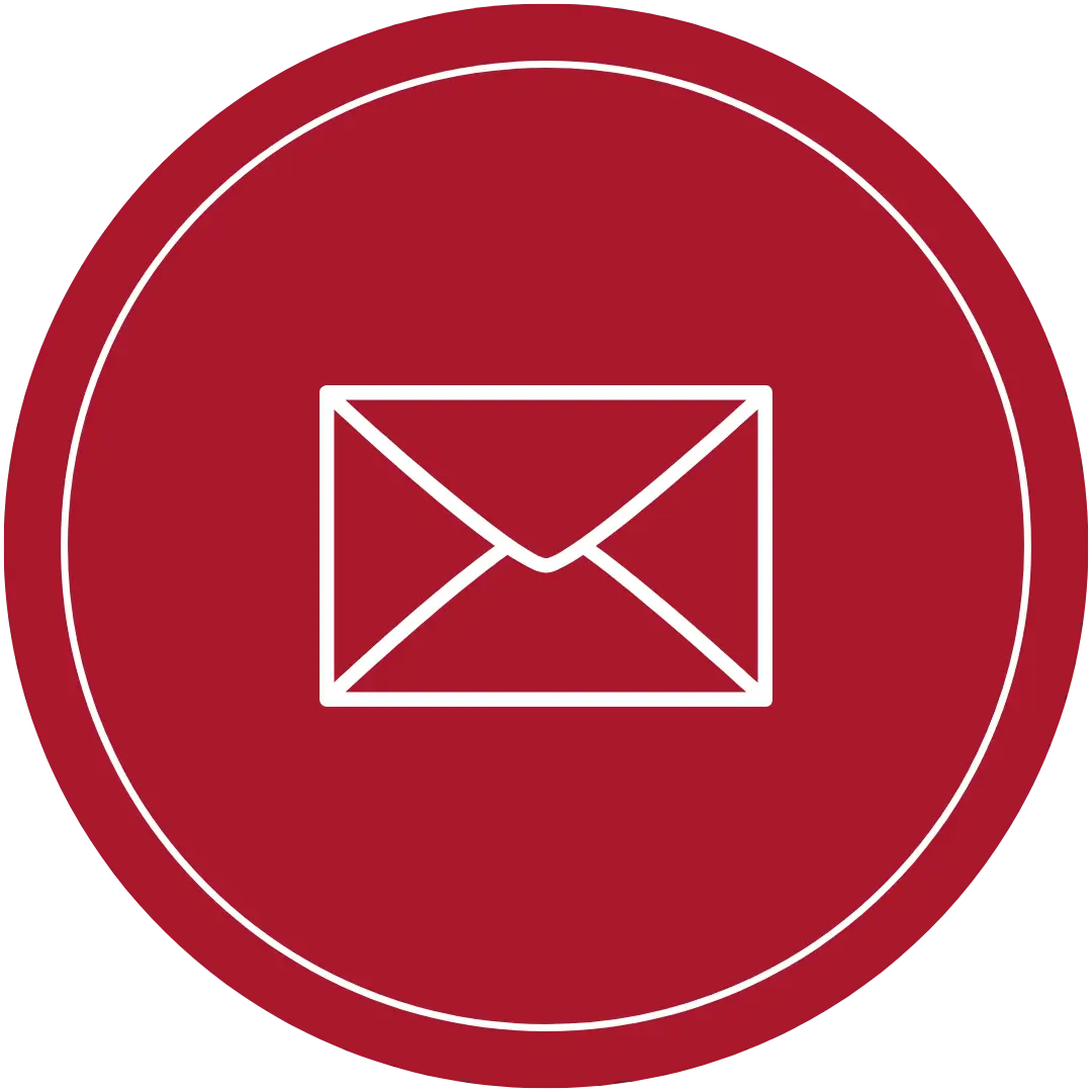 An email icon in a red circle.