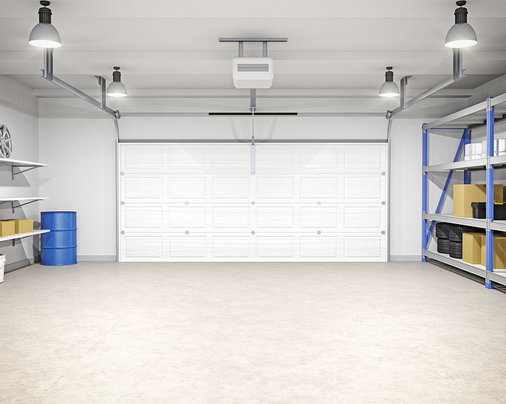 new garage from interior