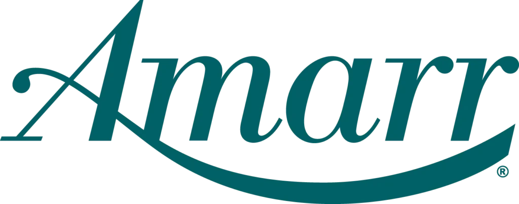 Green logo that reads "Amarr" in a stylized, flowing font with a curved line extending from the final "r" underlining the text.